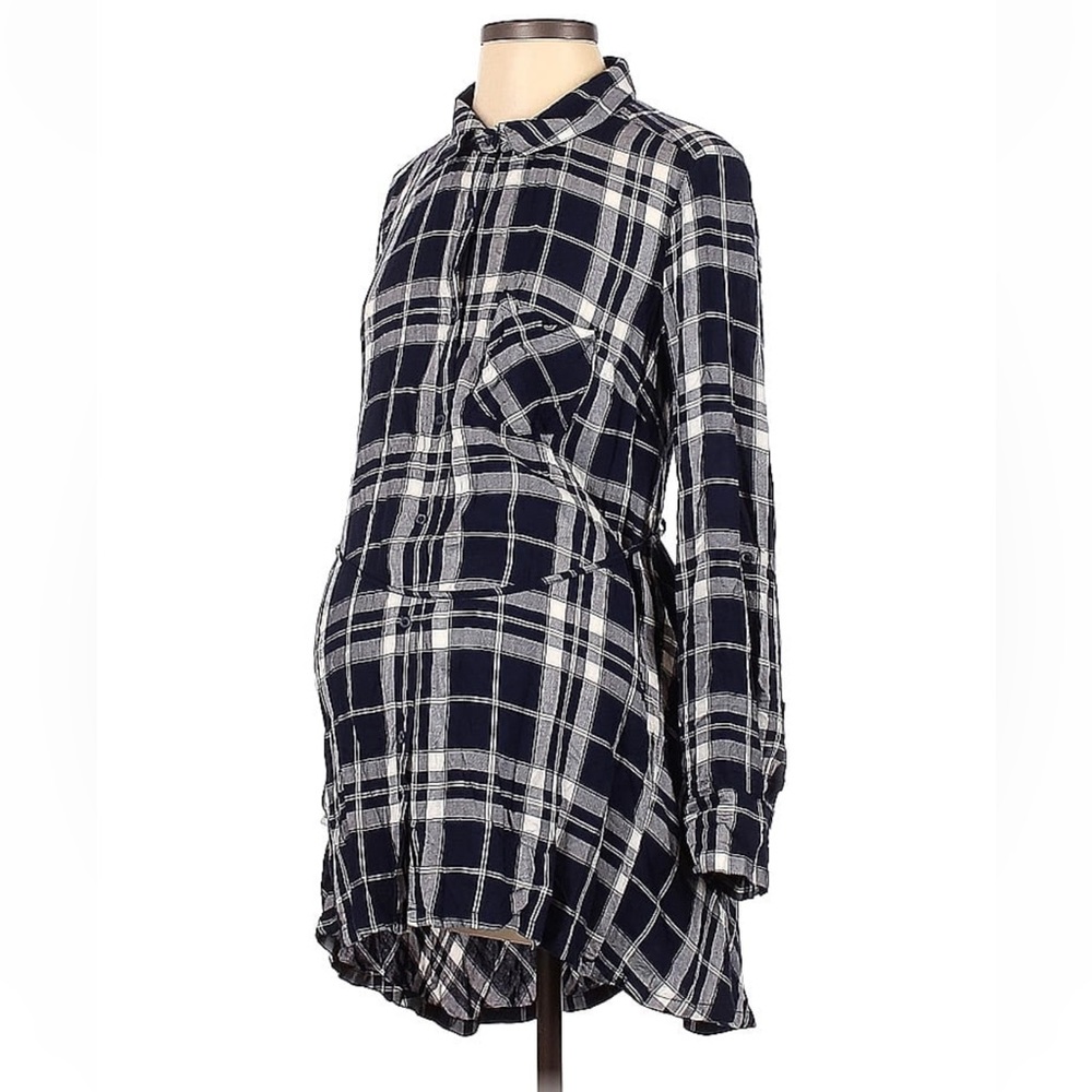 Motherhood Maternity Button Down Plaid Shirt
